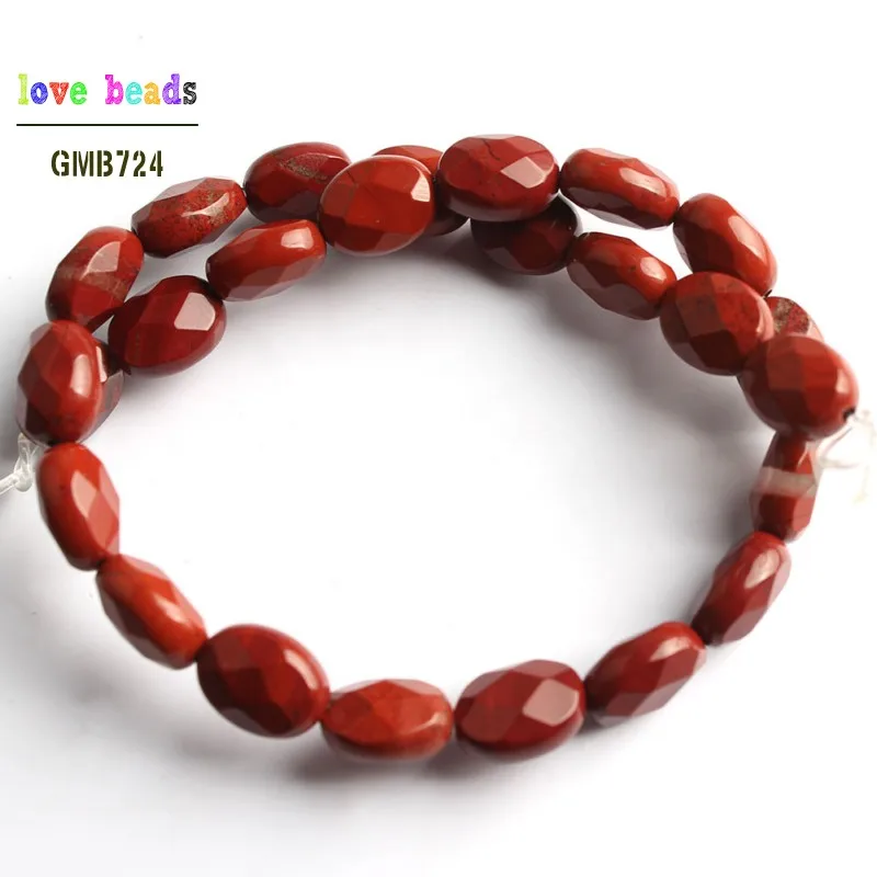 red jasper 6*8 мм натуральный камень бусины граненые овальной формы свободные бусины для самостоятельного изготовления ювелирных изделий браслет 20 см прядь - Цвет: red jasper