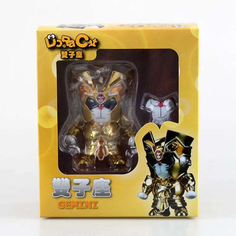 HKXZM аниме Рисунок 10 см Catoon Doraemon DoraCat Gemini Saint Seiya Миф Ткань Золото Ex ПВХ фигурка