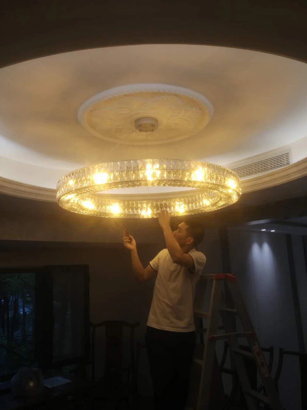 Led e14 Ретро АМЕРИКАНСКИЕ ЖЕЛЕЗНЫЕ хрустальные прозрачные круглые люстры