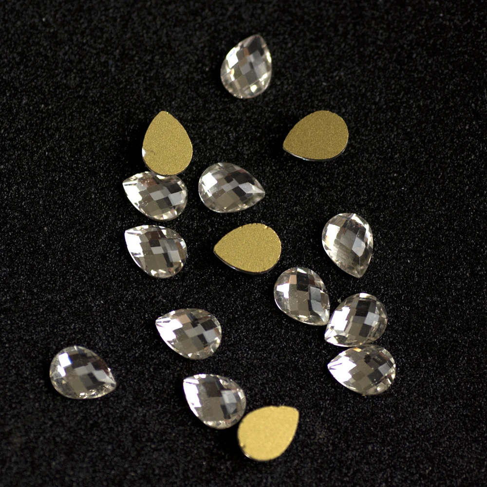 

Crystal Glass Drop Rhinestones 288pcs A2155 4x6mm 6x8mm Non HotFix FlatBack Nail Garment Decoration Crystals Stones Fancy Gem