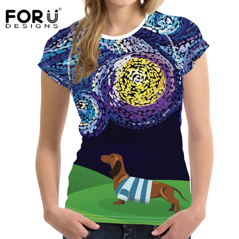 Футболка FORUDESIGNS с 3D принтом женские летние футболки повседневная футболка топы