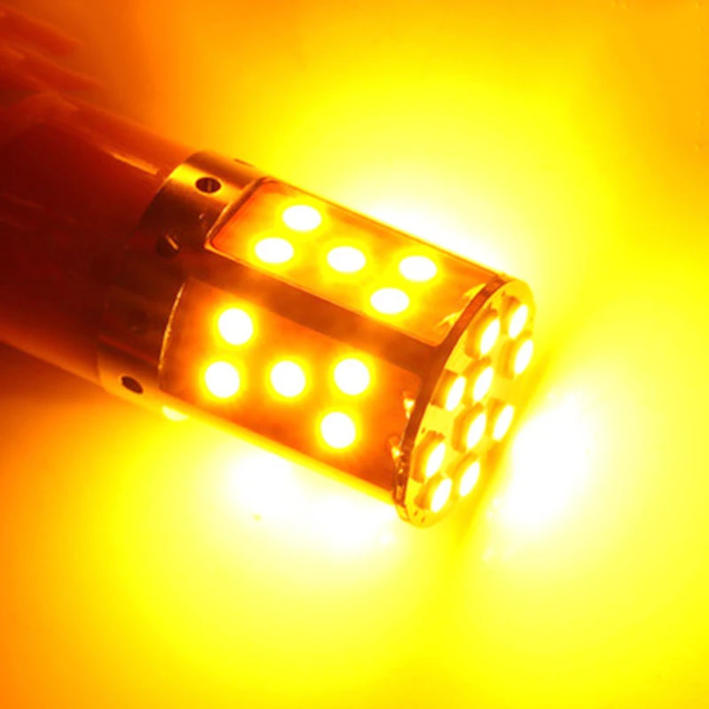 

10pcs 1156 PY21W car Canbus Turning Signal light T20 7440 P21W 3030 35SMD LED Lamp Tail Rear bulb 12V 24V Amber for car styling