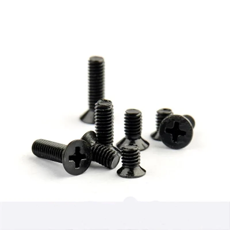 

30pcs M3 GB819 Black zinc countersunk heads screws Flat head Phillips screw Hardened Blacks 4mm-25mm Length