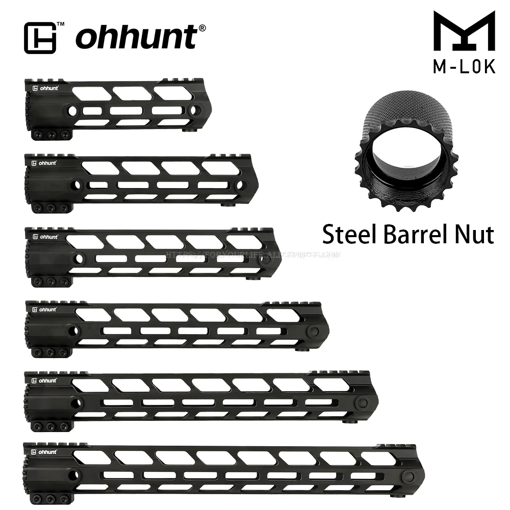Ohhunt 7 &quot9&quot 10 &quot12&quot 13 5 &quot15&quot 17 &quotAR15 свободном M-LOK ствольная накладка Пикатинни