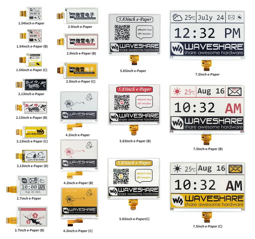 

1.54'' e paper 200x200, 1.54inch E-Ink raw display panel,without PCB,three-color:Red, Black, White.SPI Interface