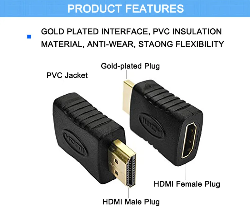 1 шт. HDMI Женский на Женский удлинитель адаптер мужской на Женский 1080P УДЛИНИТЕЛЬ Соединительный кабель для HDTV HDCP Прямая поставка