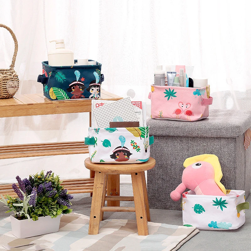 Портативные сумки для хранения из хлопка и льна многофункциональные Мультяшные
