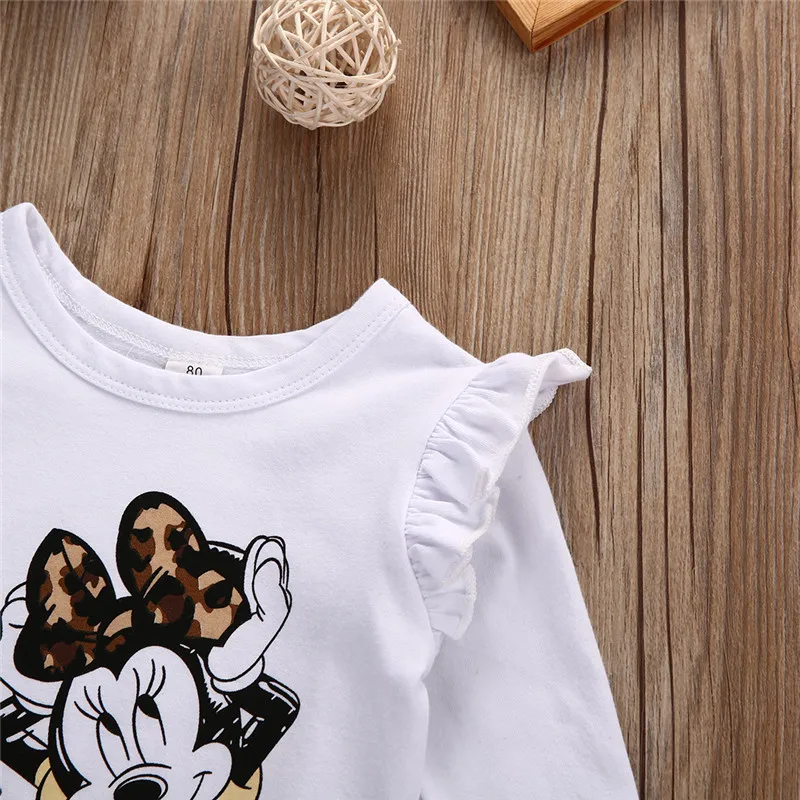 2017 Милая Одежда для новорожденных с принтом миннер Маус хлопковая одежда