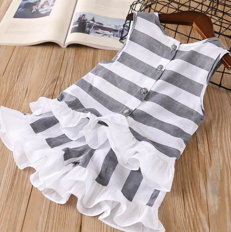 2019 Baby Girls Summer Cotton Striped Vest Sets Ruffles T-shirt+Shorts 5 sets/lot Wholesale Free Shipping | Детская одежда и обувь