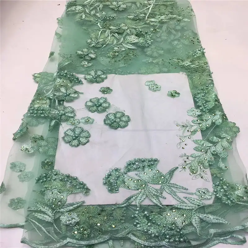 5yard purple pink blue African lace fabric 3D flower pattern embroidery French clothing accessories | Дом и сад