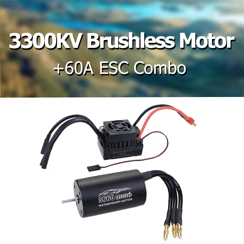 3660 Водонепроницаемый мотор 2600KV 3300KV бесщеточный Бессенсорное 4 полюсный 3 175 мм + 60A