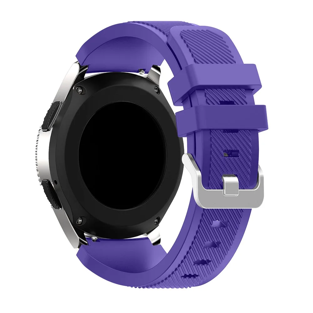 Purple Strap Для samsung Galaxy Watch 46 мм защитные чехлы термопресс стеклянная пленка с резиновый ремешок для часов для samsung чехол для часов браслет - Цвет ремешка: Purple Strap