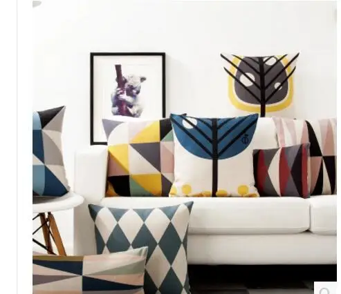 

Nordic modern abstract geometry cushion cover square throw pillowcase sofa lumbar pillow cover indoor