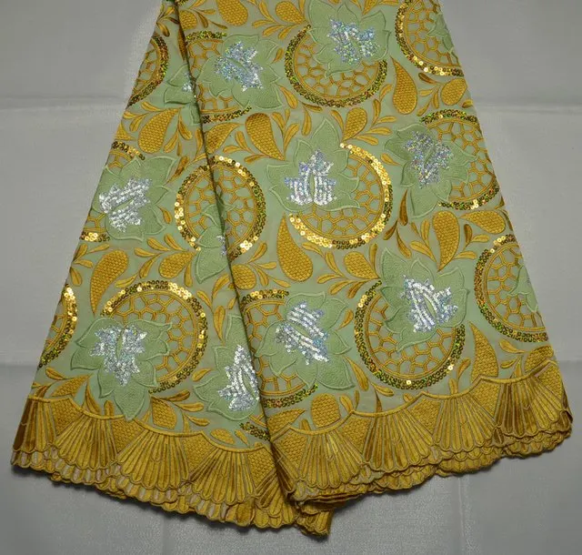 

wholesale Latest nigeria fashion high quality Swiss Voile lace with sequins African swiss Wedding Dress lace Fabrics
