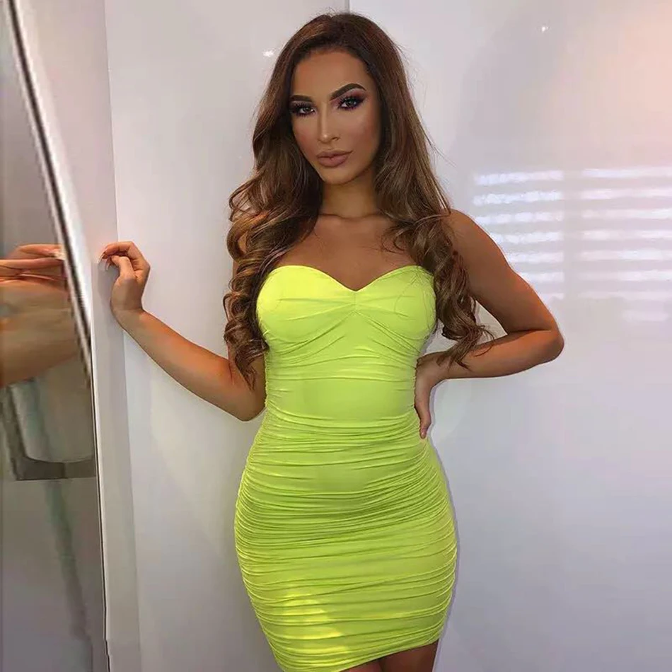 2020 новый летний комплект из 2 Слои шикарные морщин платье Для женщин Сексуальная