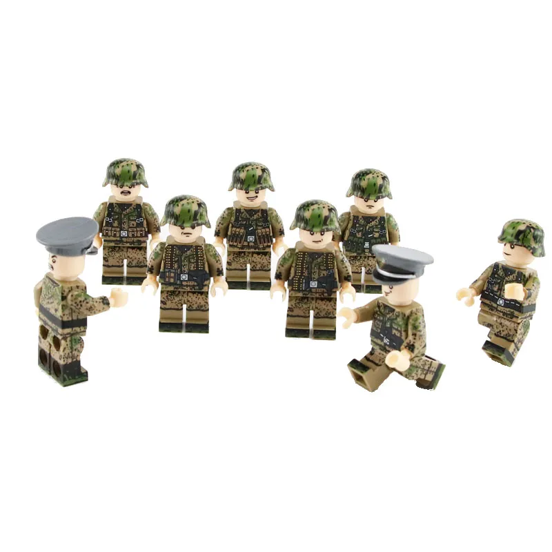 Weltkrieg 2 camouflage German Army Soldiers officers Figures Building Blocks weapons Accessories Military building blocks toys