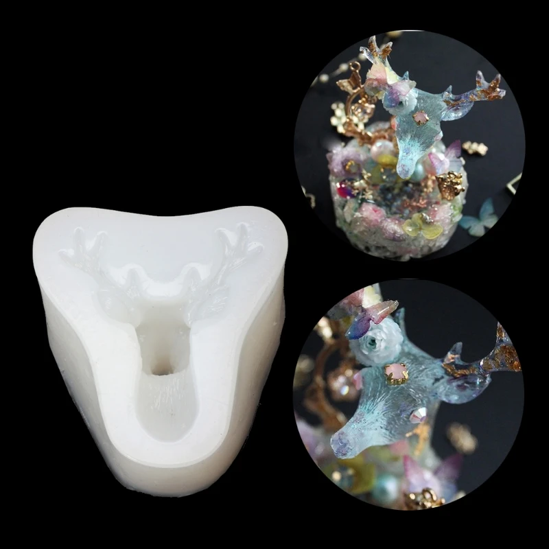 

3D рождественские олени, эпоксидная смола, силиконовые формы для DIY, инструмент для изготовления ювелирных изделий, декоративное ремесло