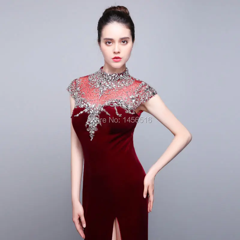 Vestidos de formatura реальные фотографии Сексуальные вечерние платья боковое Открытое