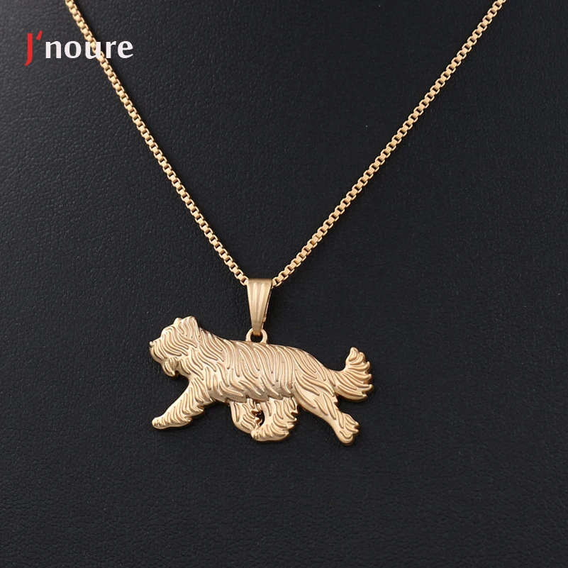 J'noure Fashion Jewelry Of Briard Movement Pendant Necklaces Metal Alloy Cute Snake Chain Animal Dog Necklace Gifts Women A121 |