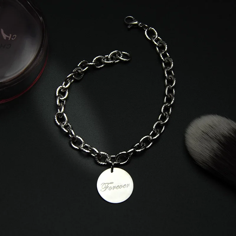 Модный женский браслет с надписью forever круглый кулон в виде карты очаровательный