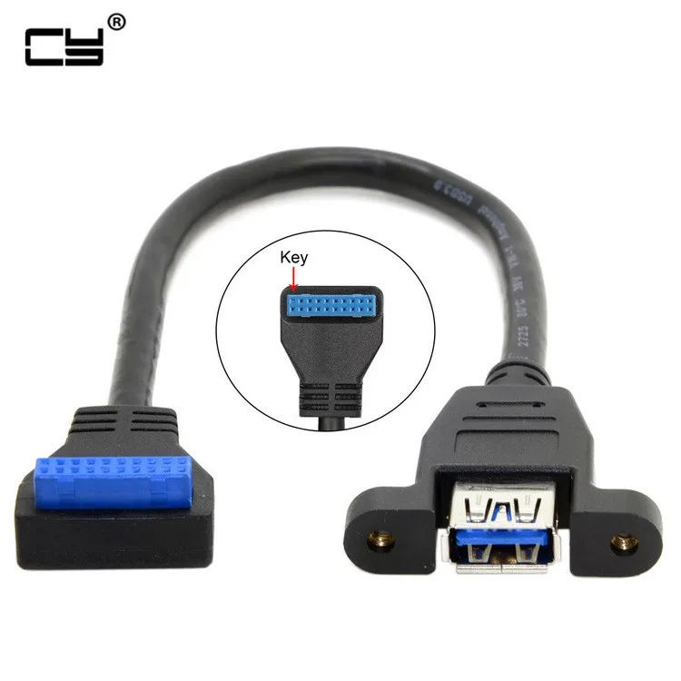 USB 3 0 Однопортовый гнездовой винтовой кронштейн типа вниз угловой материнской