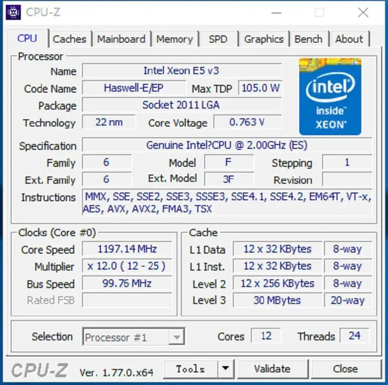 Оригинальный процессор Intel Xeon версия QEYP или QEYR ES 2 00 ГГц 30 м 12 ядер E5 2658V3 V3 2658 V3|intel