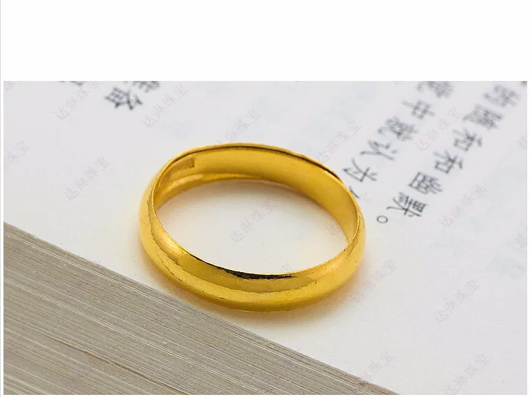 Оригинальное 999 однотонное мужское гладкое кольцо из желтого золота 24K 4 02 г|ring