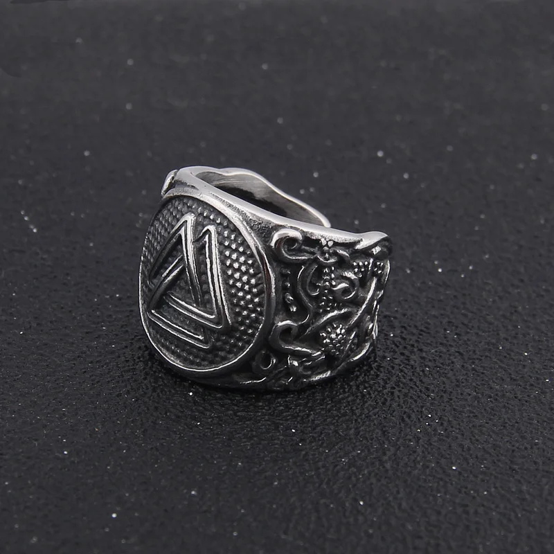 Мужское Скандинавское кольцо Руны из нержавеющей стали 316L подарочное