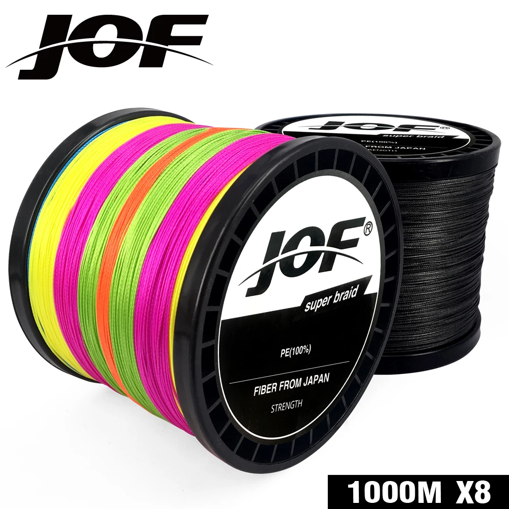 

2019NEW JOF 1000M 8 Strands 22-88LB New PE Braided Fishing Wire Multifilament Super Strong Fishing Line Japan Multicolour