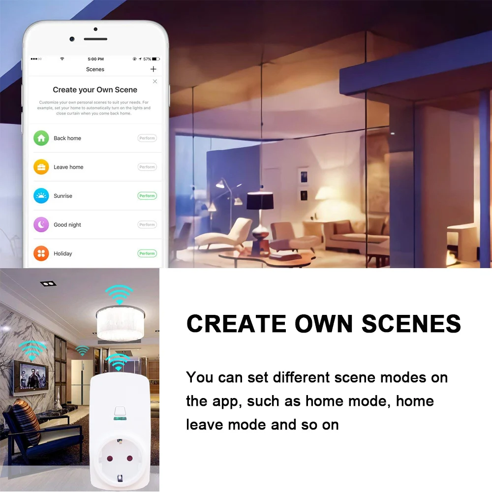EU Plug Smart Wifi LED Light Display Max240V Google Home Accept Alexa Control Socket IFTTT | Электроника