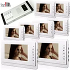 Видеодомофон SmartYIBA, проводной дверной звонок с ЖК-дисплеем 7 дюймов, для 8 квартир