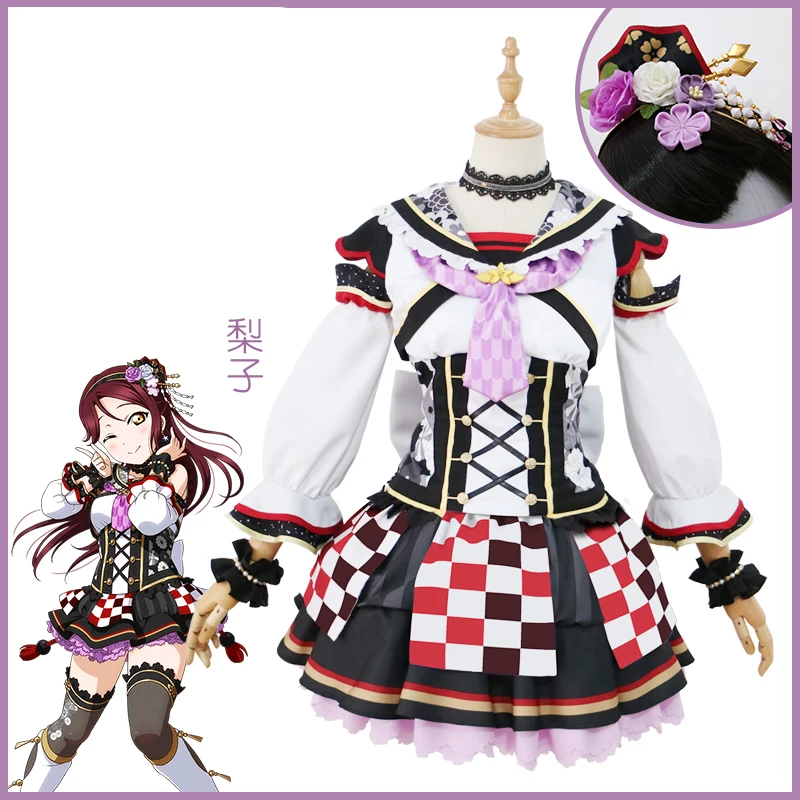 Платье для девочек Liva Love Live Sunshine Aqours Kunikida Hanamaru Ruby Maid одежда униформы костюмы
