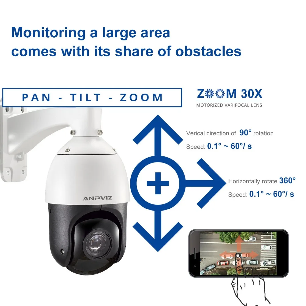 2MP/5MP PTZ IP камера Открытый Onvif 30X зум водонепроницаемый скорость купольная 2MP H.265 IR CUT