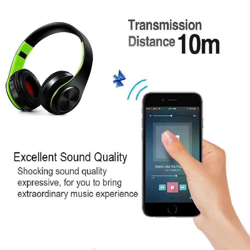 Bluetooth-наушники TOPROAD складные с микрофоном поддержка TF FM-радио | Электроника