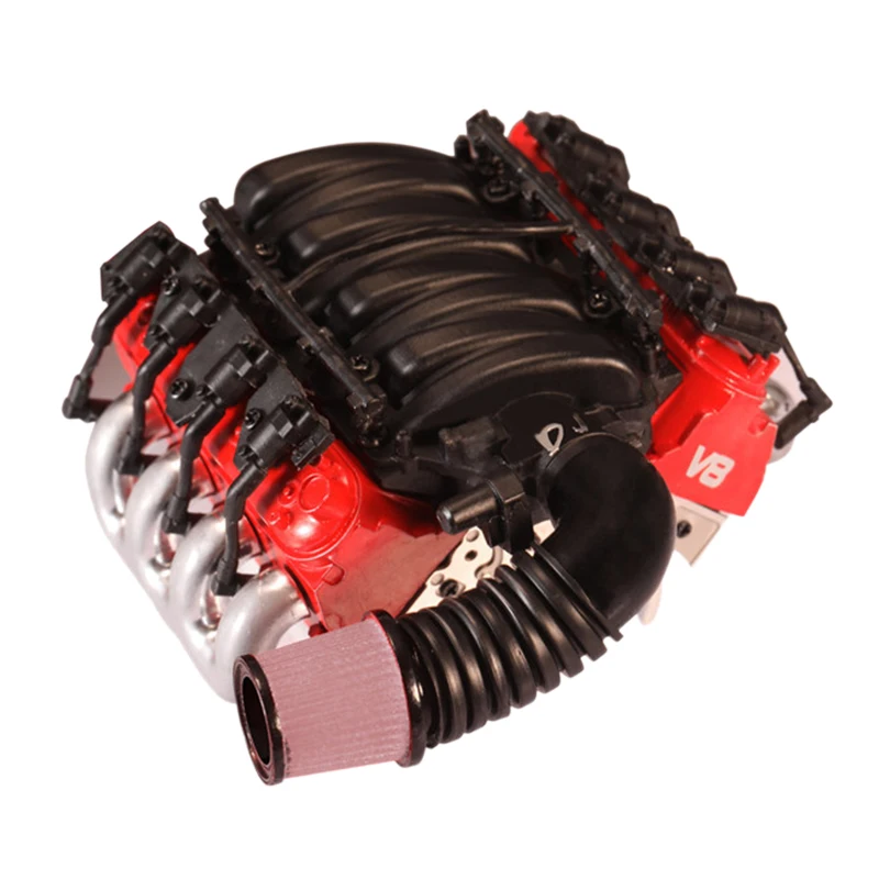 V8 6.2L Simulation Engine Cover Radiator Motor Fan For 1/10 Scale Trx4 Jeep Land Rover D90/110/130 Rc Car Parts | Автомобили и