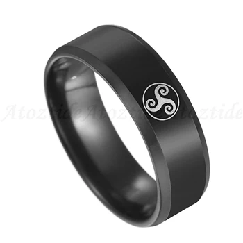 style 2 Atoztide, панк, нержавеющая сталь, Подростковый волк, кольца для мужчин, черный, Винтаж, фильм, трискель, перстень, кольца на палец, свадебные, поклонники группы, подарок - Цвет основного камня: style 2