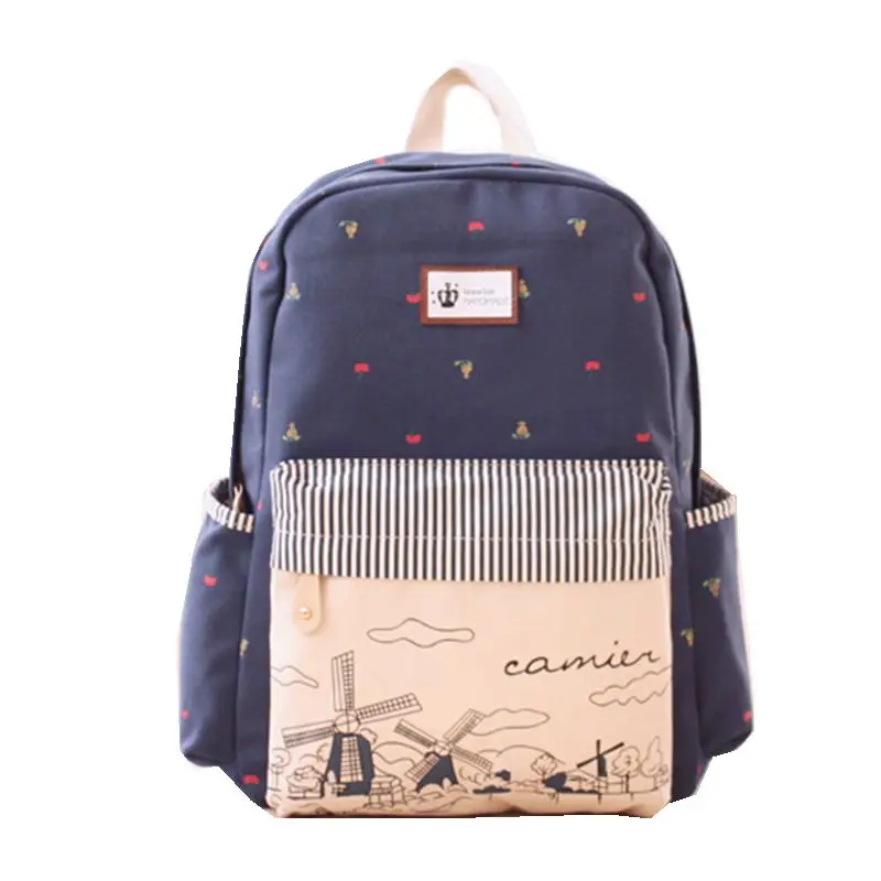 2016 новинка школьные сумки рюкзаки для девочек подростков мило холст печать