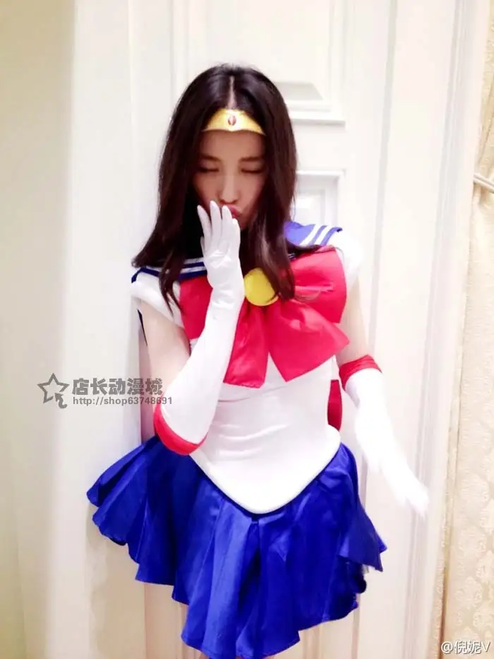 

New Classic Cartoon Anime Sailor Moon Cosplay Halloween Restore Dress Everyday Clothing Full Set(Dresses+Gloves+Bow-knot+Sock)