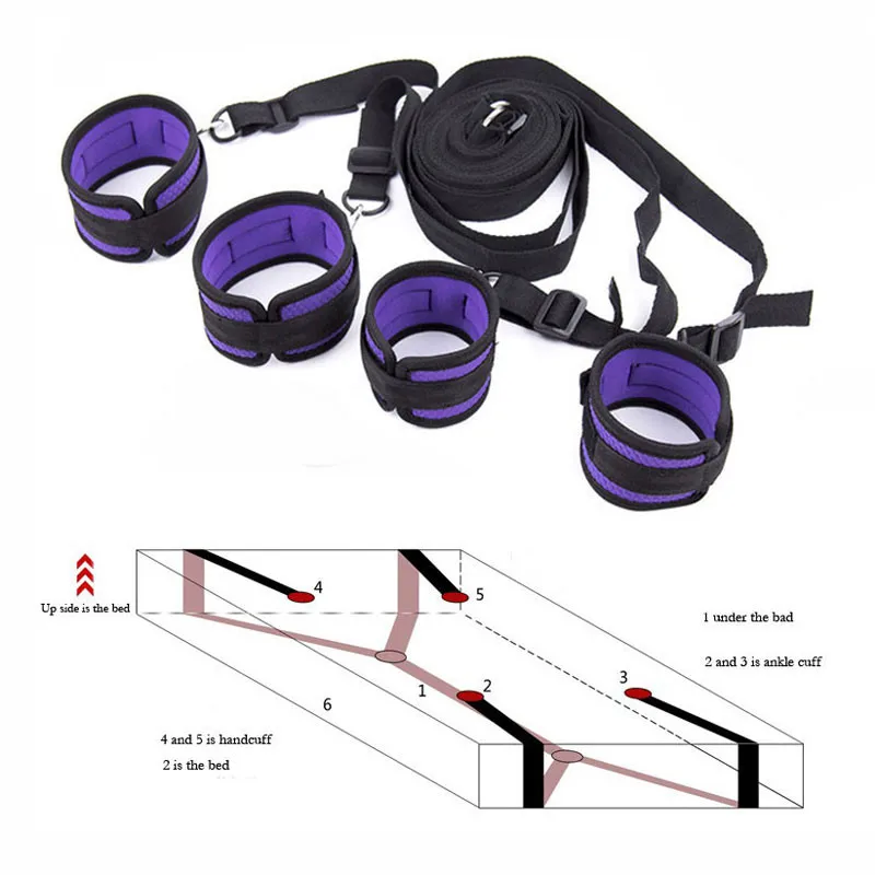 Женское нижнее белье Горячие наручники под кроватью БДСМ бондаж удерживающие
