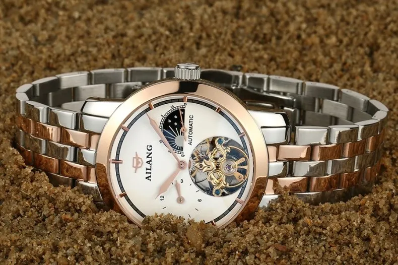 Высокое качество AILANG Tourbillon Мужские часы лучший бренд люкс Сапфир водонепроницаемые автоматические механические часы, мужские часы