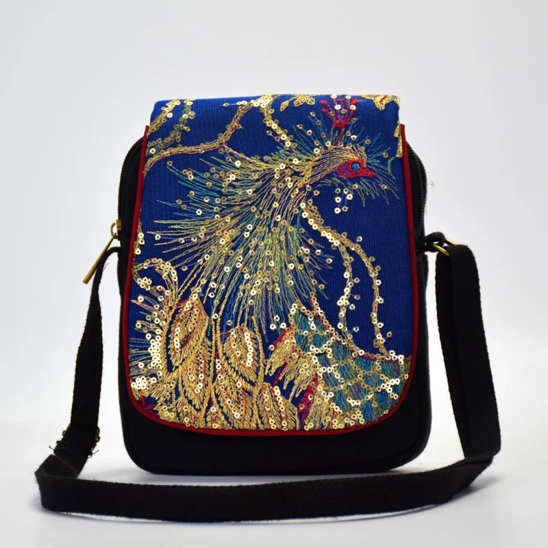 2018 китайская маленькая сумка на плечо с вышивкой в виде феникса золотыми