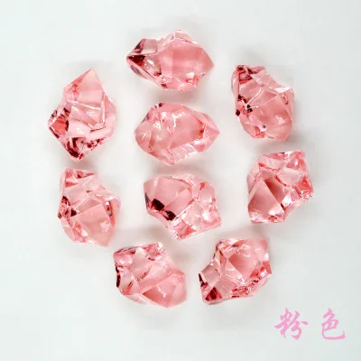 Pink 50 шт. 14*11 мм акриловые хрустальные алмазные пешки неправильные каменные шахматные игровые части для Аксессуары для настольной игры 10 цветов - Цвет: Pink