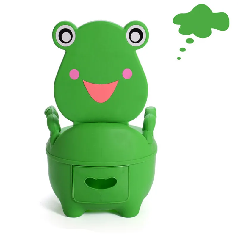 Зеленая лягушка Детские туалеты с мультяшным ящиком для мальчиков и девочек