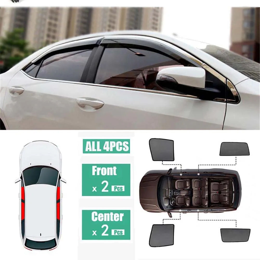 

Side Windows Magnetic Sun Shade UV Protection Ray Blocking Mesh Visor Fit For Toyota Corolla E170 2014-2018