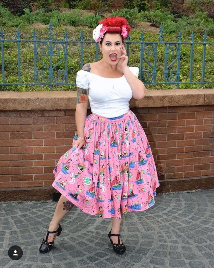 30-Женщины Ретро Винтаж 50 s swing Jenny Skirt in pink neverland принт миди юбки плюс размер 4xl saia rock pinup юбки