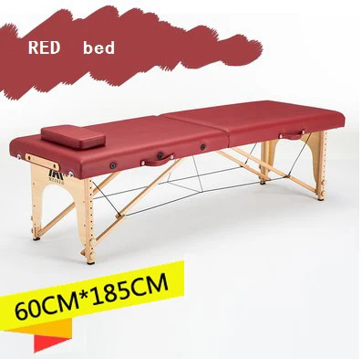 red 185 см* 60 см кровать+ покрывало+ подушка спа тату Красота Мебель портативная складная Массажная кровать Патио лицевой стол для массажного салона - Цвет: red