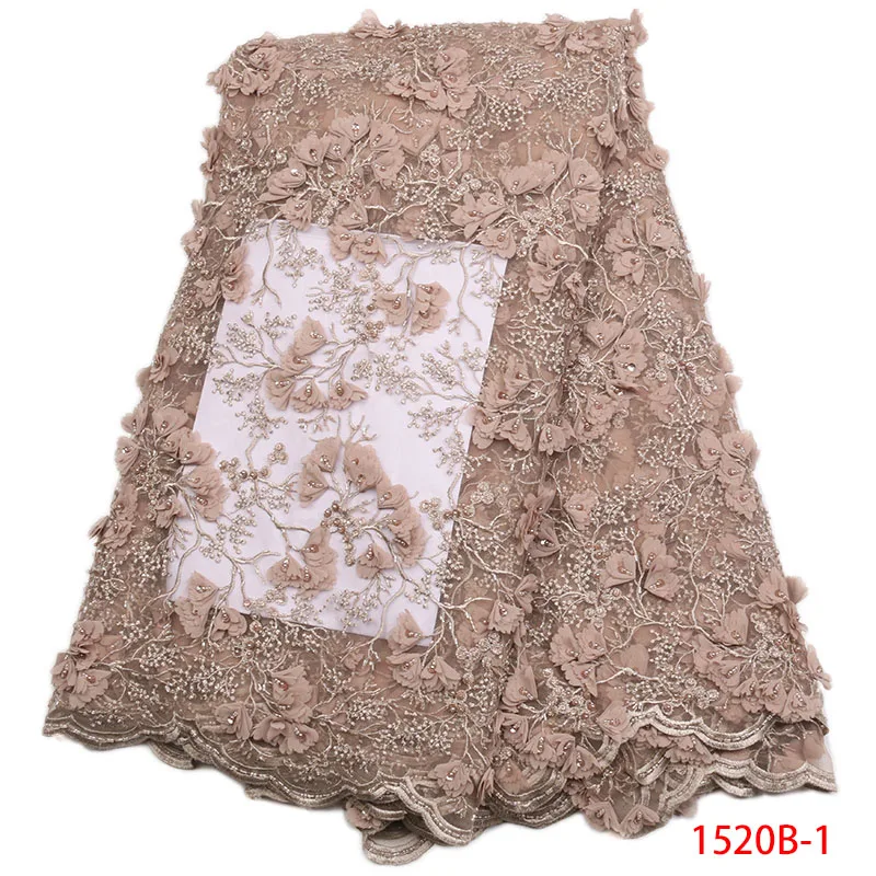 2017 Новый дизайн 3D хорошее качество ручная бисерная кружевная ткань для вечерние