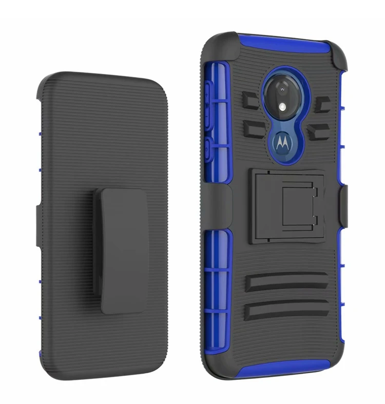 Для Motorola MOTO G7 power G7 power Американская версия Hybrid Heavy Duty 3 в 1 военный Камуфляжный Жесткий противоударный Чехол Зажим для ремня подставка чехол
