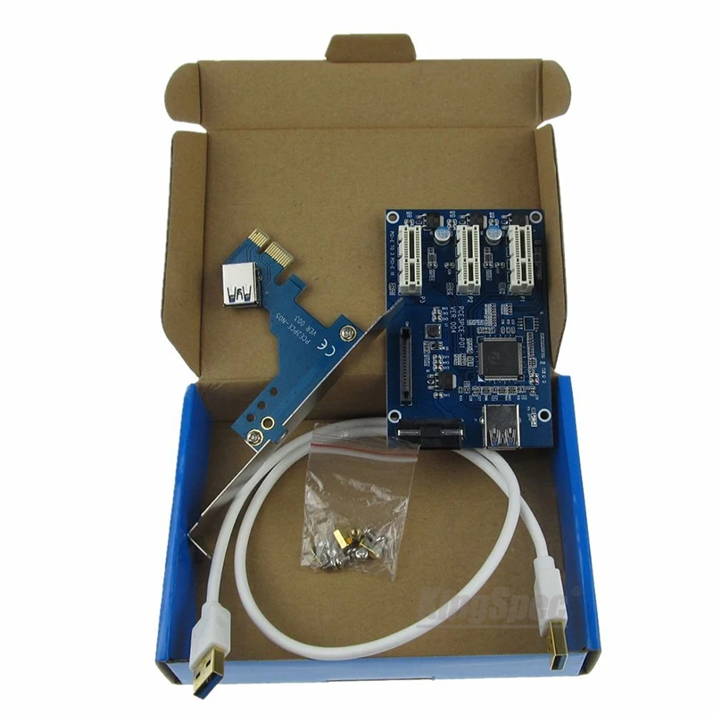 Pci-e Экспресс 1X 3 Порты и разъёмы 1x переключатель множитель концентратора Riser Card + USB