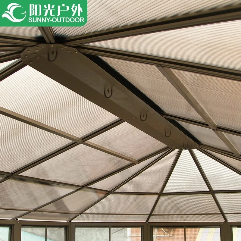 Sunroom с поликарбонатной крышей пик высотой 275 см/окна сетки экран/задний двор уличный садовый павильон